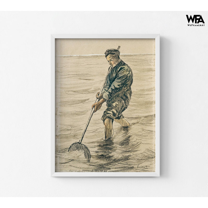 «The Shell Fisherman» par Vincent Van Gogh, art mural océan, plage de Van Gogh, art mural bord de mer, reproduction de cadeau de pêcheur, croquis de Van Gogh