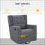 Fauteuil inclinable et oscillant inclinable à 360 °, inclinable et inclinable Repose-pieds pour chambre d'enfant | Gris ardoise | Tissu lin-touch
