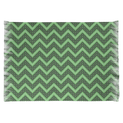 Tapis de zone verte à chevrons à main inversé