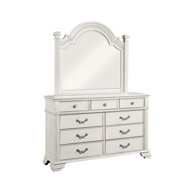 Adames Wood Dresser with Mirror Set
