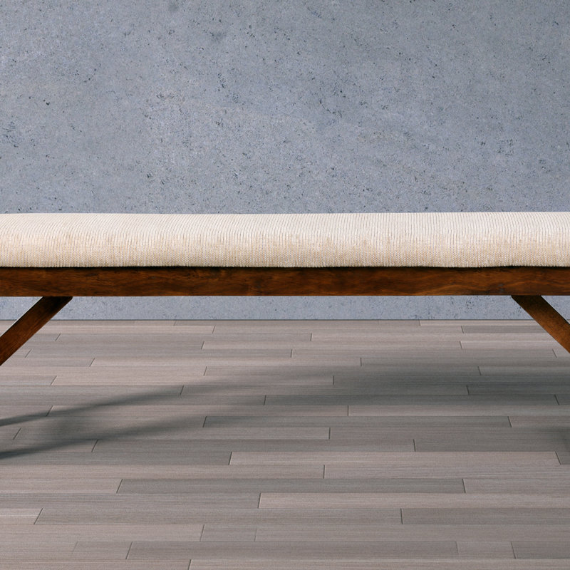 Banc de salle à manger rembourré, Dark Brown, Beige