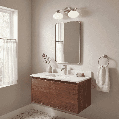 Barrow 2-Light Bathroom Vanity Light in Satin Nickel