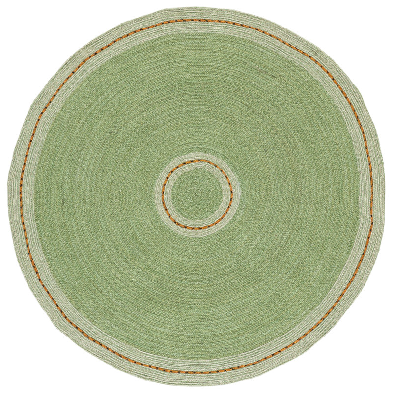 Braided Hand Woven No Pattern Indoor Rug, 5'-0" x 5'-0" Round