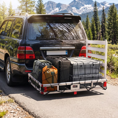 500 lbs Hitch Cargo Carrier for 2" Receiver, Folding Hitch Mount Cargo Carrier Fits 2" Receiver for SUV, Truck, Pickup