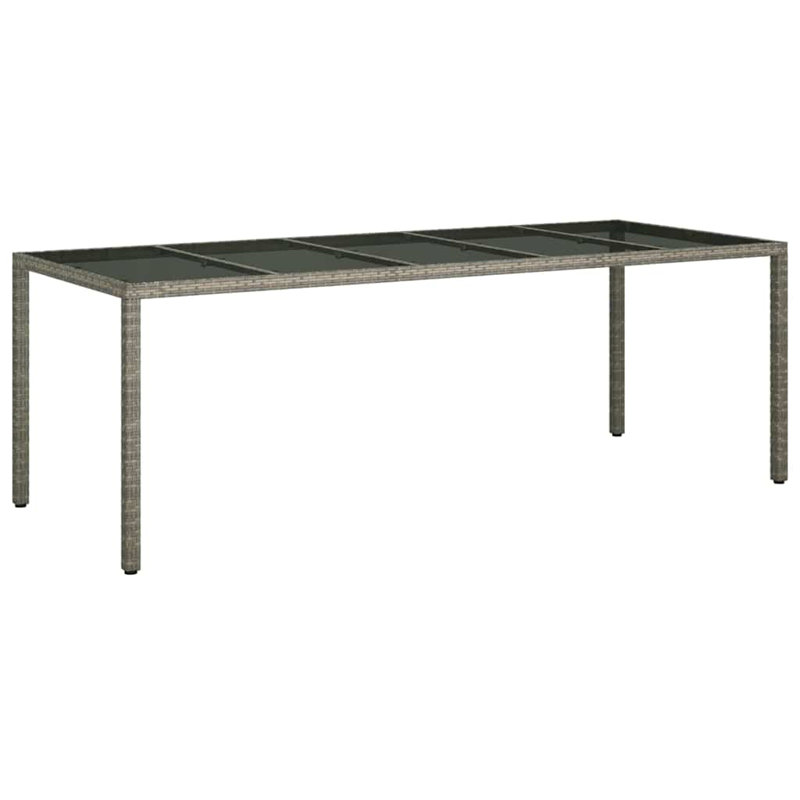Table de jardin vidaXL en rotin de polyester gris 98,43 x 39,37 x 29,53, Gris