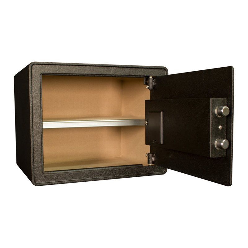 Black Steel Biometric Security Safe with Keypad Lock