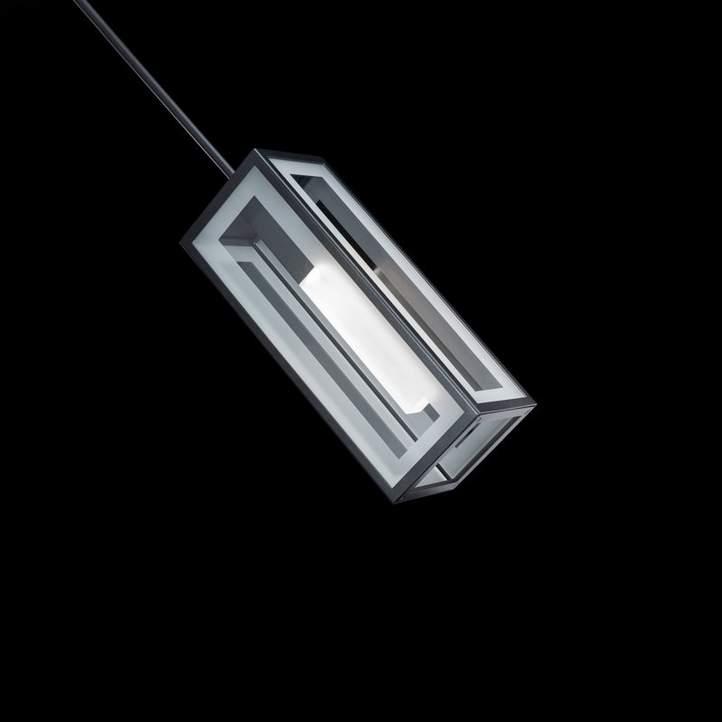 Black Crystal Outdoor LED Pendant Light with Acrylic Diffuser
