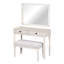 Bureau de coiffeuse moderne avec miroir et tabouret, bureau à domicile avec 2 grands tiroirs, idéal pour le maquillage et le travail