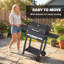 Barbecue au charbon avec 2 tables d'appoint, barbecue avec roues