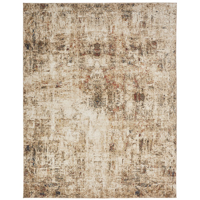Hoddesd Abstract Area Rug in Ivory