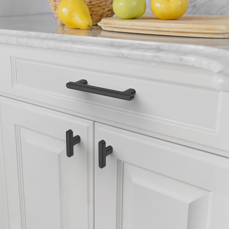 10 Pack Cabinet Pulls, Zinc Alloy Modern Handle For Kitchen & Bathroom, 3.75 Inch Hole Centre, Durable Ambidextrous Drawer Pulls