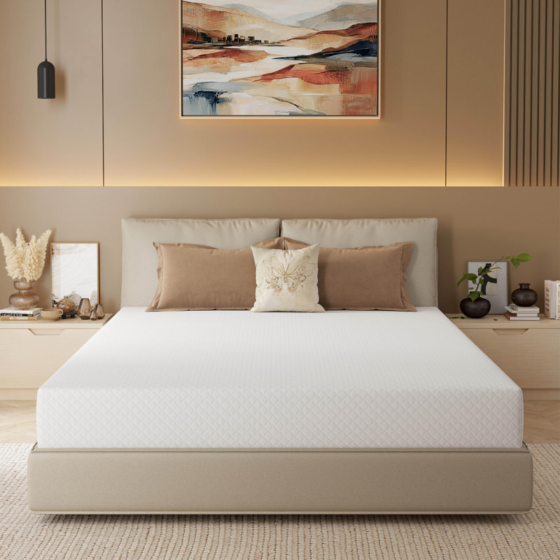 Rodrigue Medium Gel Memory Foam Mattress in a Box Infused with Green Tea, 14",  Queen
