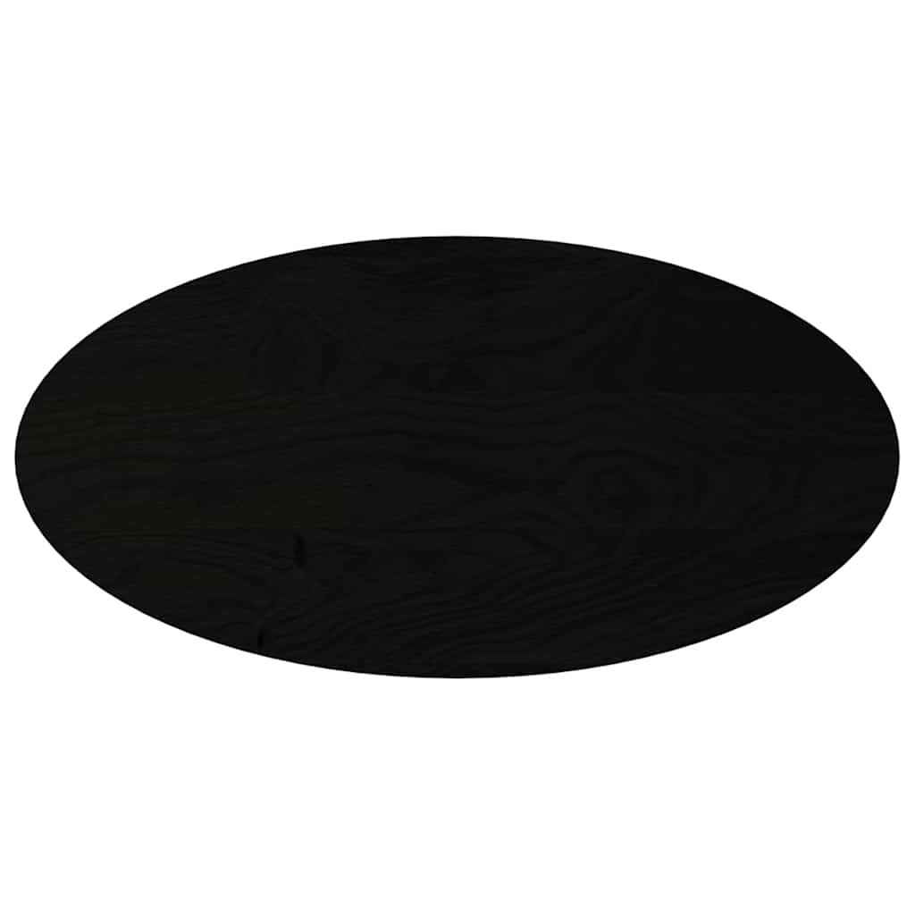 Vidaxl Table Top Dark Brown 100X50x4 Cm Solid Wood Oak Oval, Brown - Image 3