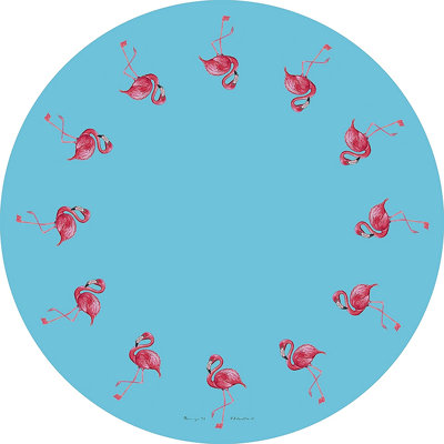 Flamingo Animal Print Round Tablecloth