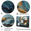 Vortex doré et bleu - ensemble de toiles à spirales abstraites-1405476046