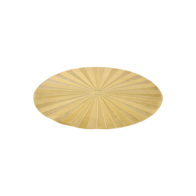 Jurij Vinyl Solid Colour Round Placemat, Gold