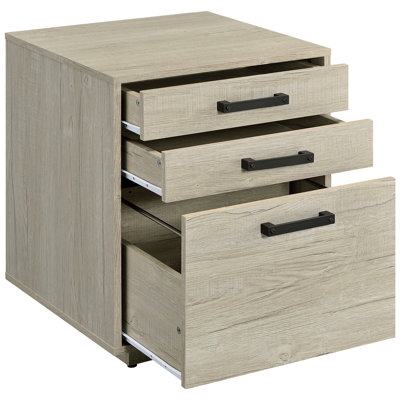 Classeur de bureau autoportant à 3 ou 4 tiroirs de style contemporain en gris délavé blanc, avec accoudoirs et motif, en tant que matériau, l 20,13 po de largeur, 25 tiroirs de style autoportant, armoire, accoudoir, matériau