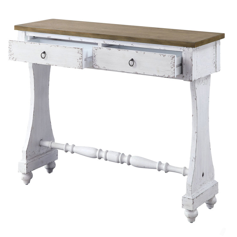 Console à 3 tiroirs blanc antique