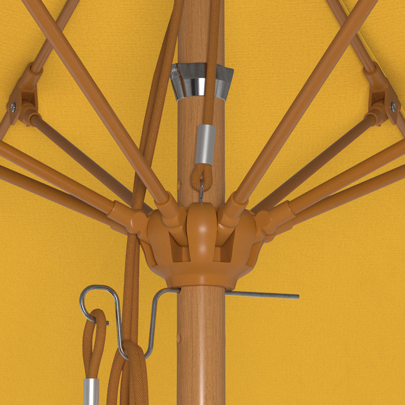 Parasol en bois de teck 11 pi, Jaune