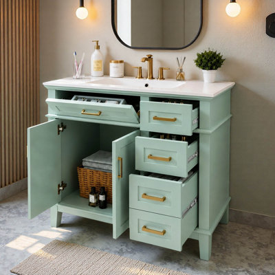 Meuble-lavabo simple 36 po avec plateau en céramique