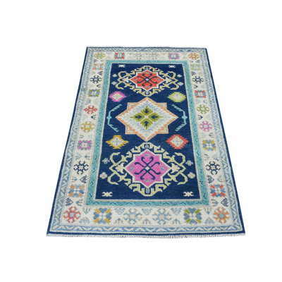Tapis oriental en laine noué à la main 3 pi 1 po x 5 pi Fusion Kazak 71B5FB6B138B44C09C976A6C089CE87C