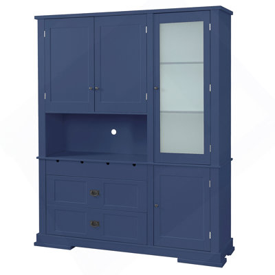 Armoire décorative autoportante, garde-manger avec tiroirs et tablettes réglables
