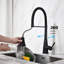 Robinet de cuisine rétractable à poignée simple avec douchette latérale