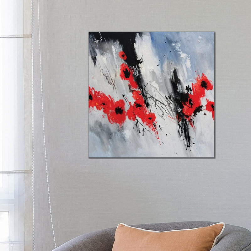 Flying Poppies by Pol Ledent - Wrapped Canvas Gallery-Wrapped Canvas Giclée, 66.04 cm H x 66.04 cm W x 1.91 cm D