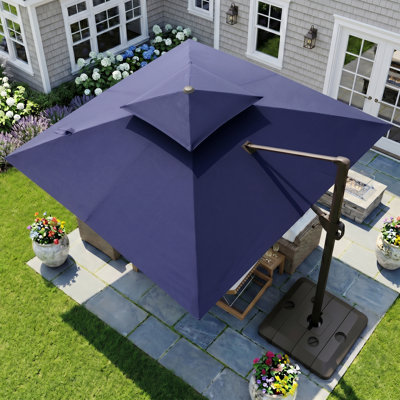 118'' Square Cantilever Umbrella with Weighted Base