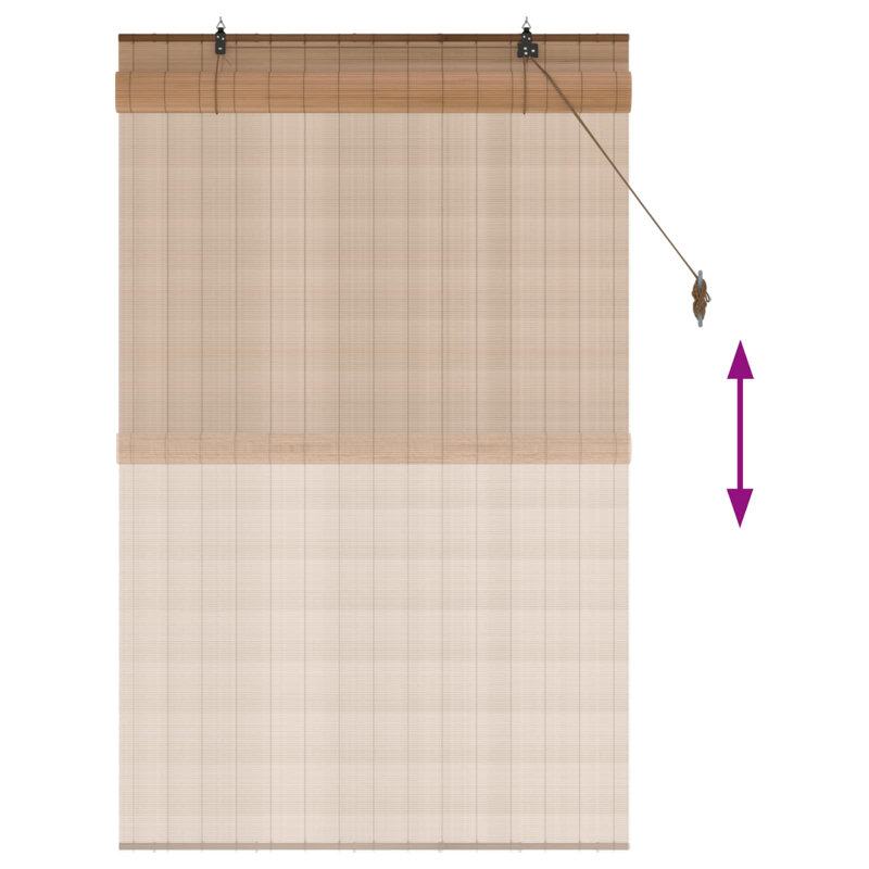 Bamboo Roller Blind, Brown, 110 cm W x 160 cm L