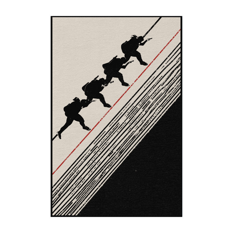 Machine Washable Cain Track Sprint Start Modern Striped Rug in Beige – Black Binding, 6x9