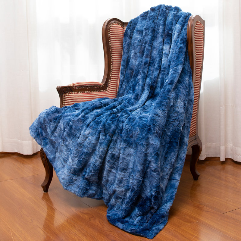 Standard Throw Blanket, Blue/White, 60" W x 70" L