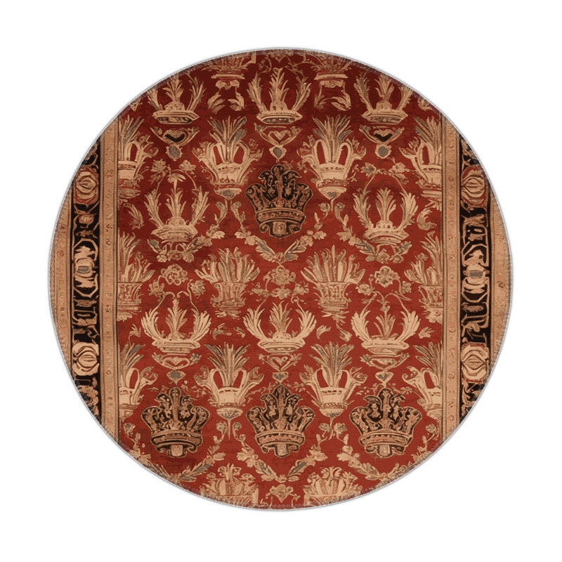 French Brown Indoor and Outdoor Area Rug, Rectangle 5' x 7'