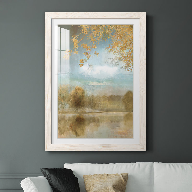 Golden Fall - impression encadrée, H 44 po x l 31 po x P 1 po, Papier encadré blanc