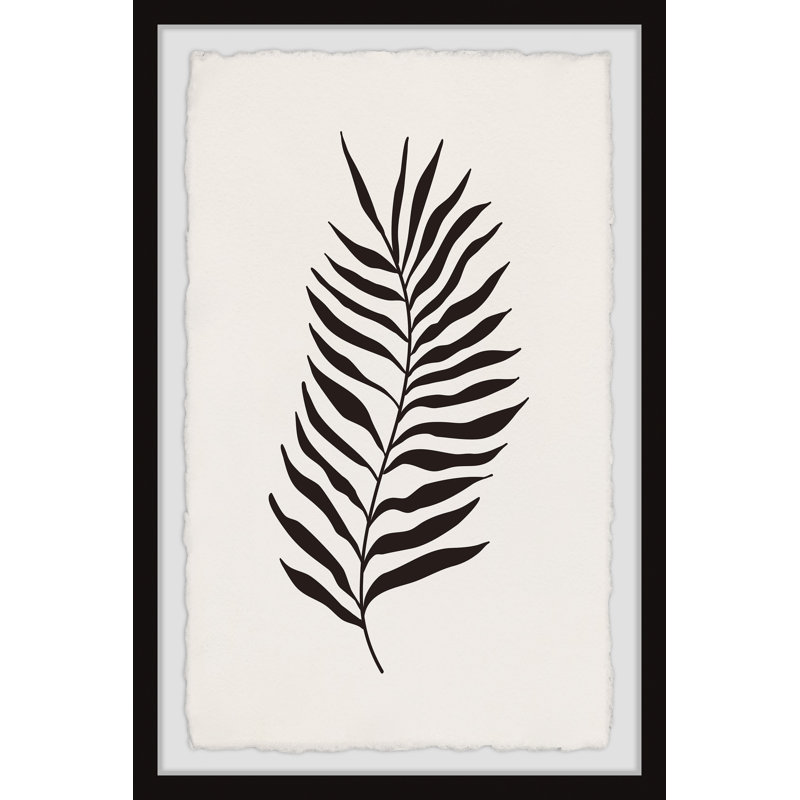 Black Fern Leaf - Single Picture Frame Painting, 91cm H x 61cm W x 3.81cm D