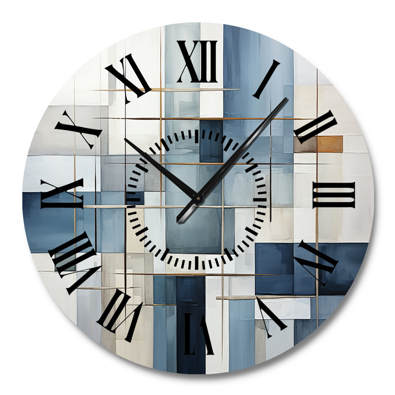 Horloge murale bleue et grise, Grand