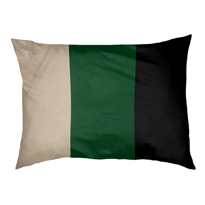 Coussin Milwaukee, Moyen (l 28 po x P 18 po x H 9,5 po), Crème de Cream City / vert de Good Land / noir
