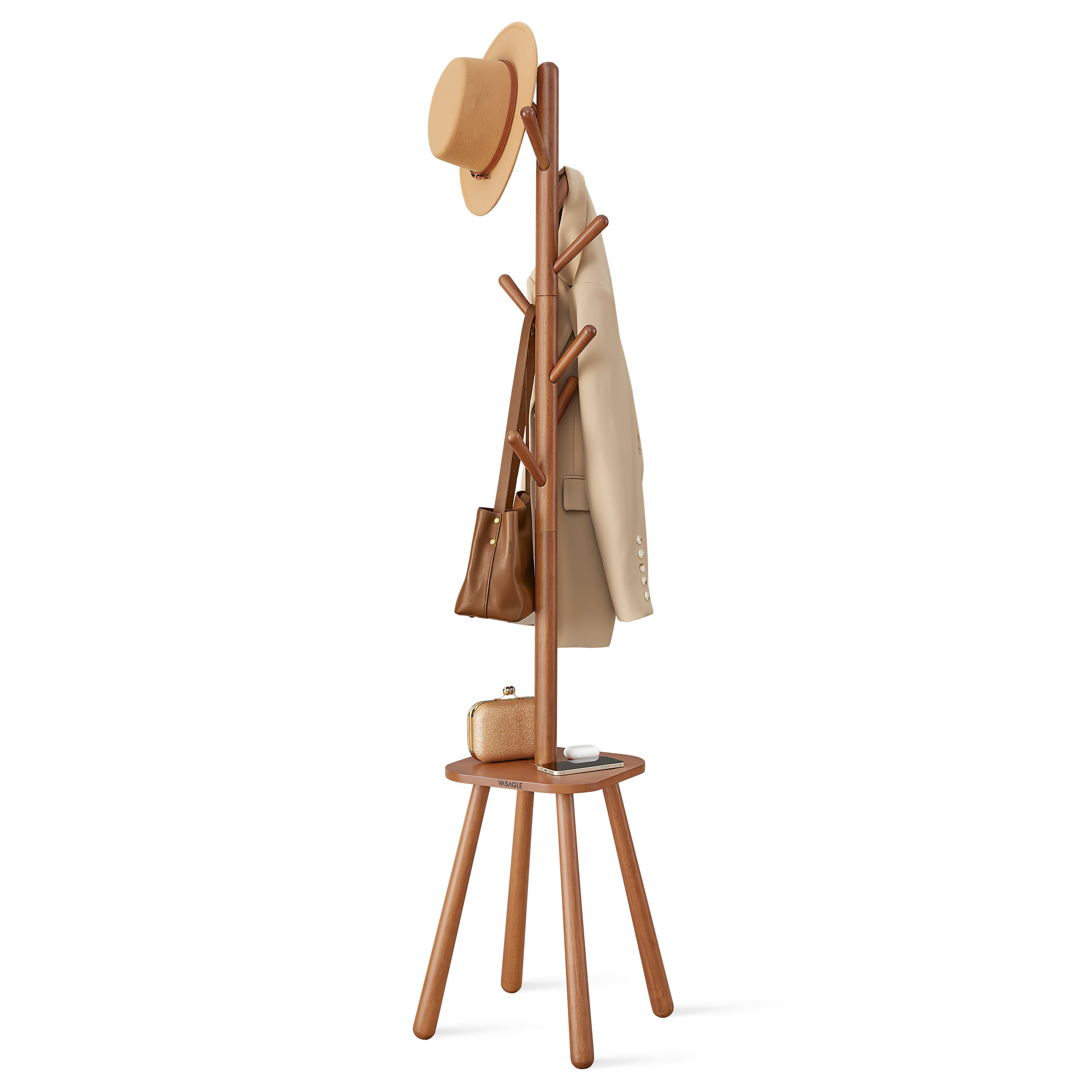 George Oliver Coat Rack with 8 Hooks and Storage Shelf & Reviews | Wayfair
