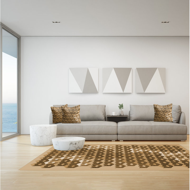 Frosty Geometric Area Rug, Rectangle 140 x 200cm