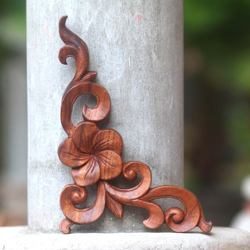 Seji Taram Handmade Boho Plants & Flowers Wall Decor on Solid Wood