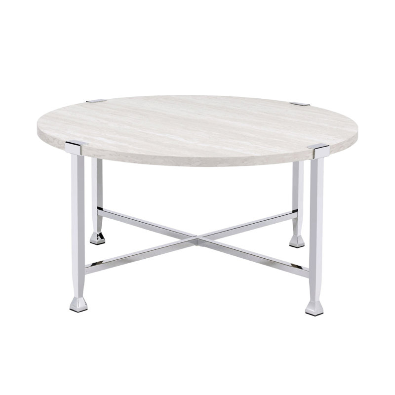 Table basse ronde avec pieds en métal