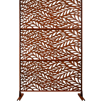 Écran d'intimité extérieur et intérieur en métal H 76 po x l 48 po, écran d'intimité décoratif autoportant pour terrasse de balcon de terrasse, panneaux de clôture d'intimité pour jardin extérieur PS110 RUSTY