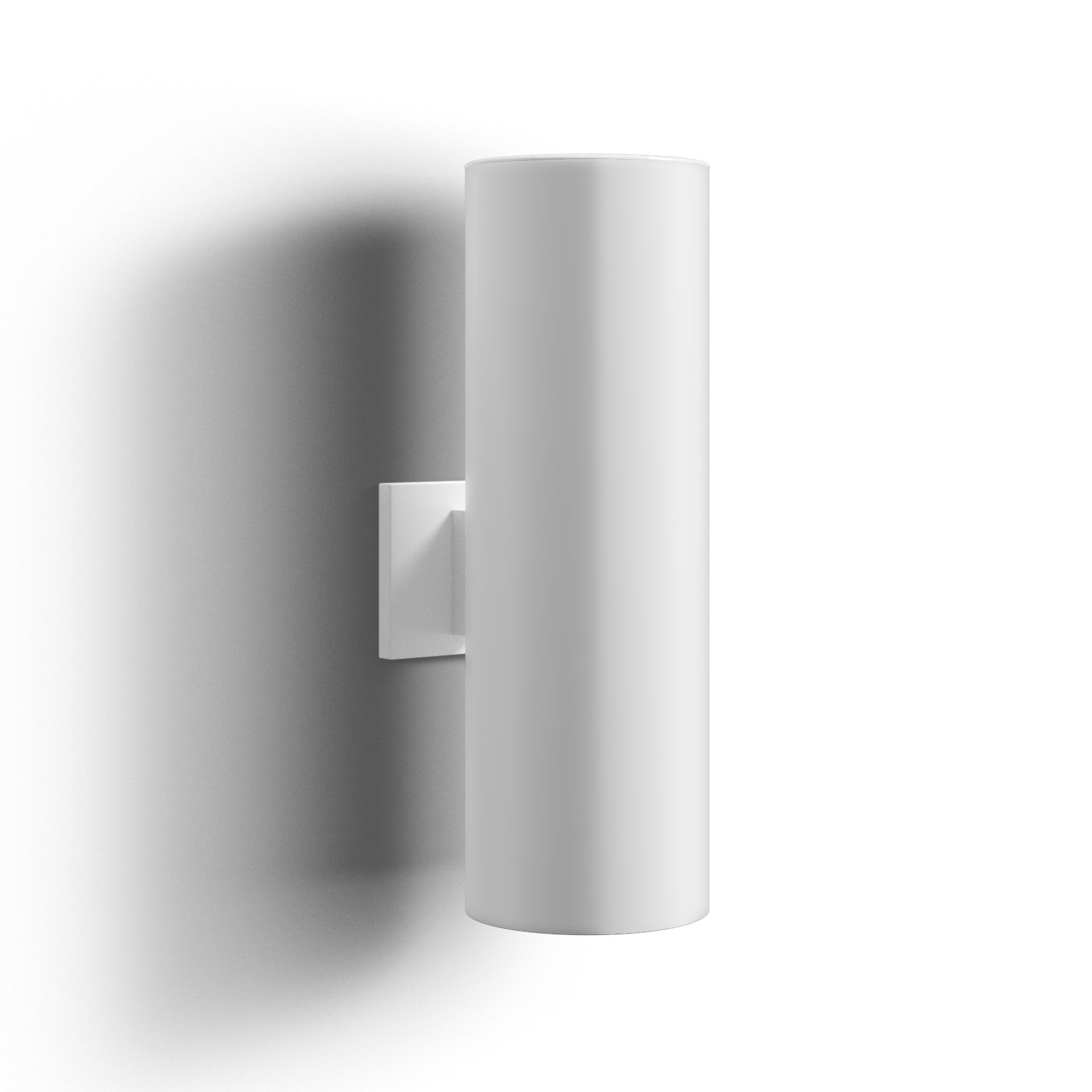 Dylan 2 Light Cylinder Outdoor Wall Light, White, 14.25'' H x 5.125'' W x 7.875'' D, No