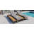 Outdoor Chaise Lounge Chair Set of 2 with 5-Position Adjustable Backrest , Reclinings with Cushions, Patio Loungers with Wood Side Table, Sturdy Frame for Poolside, Garden, and Backyard-300829793