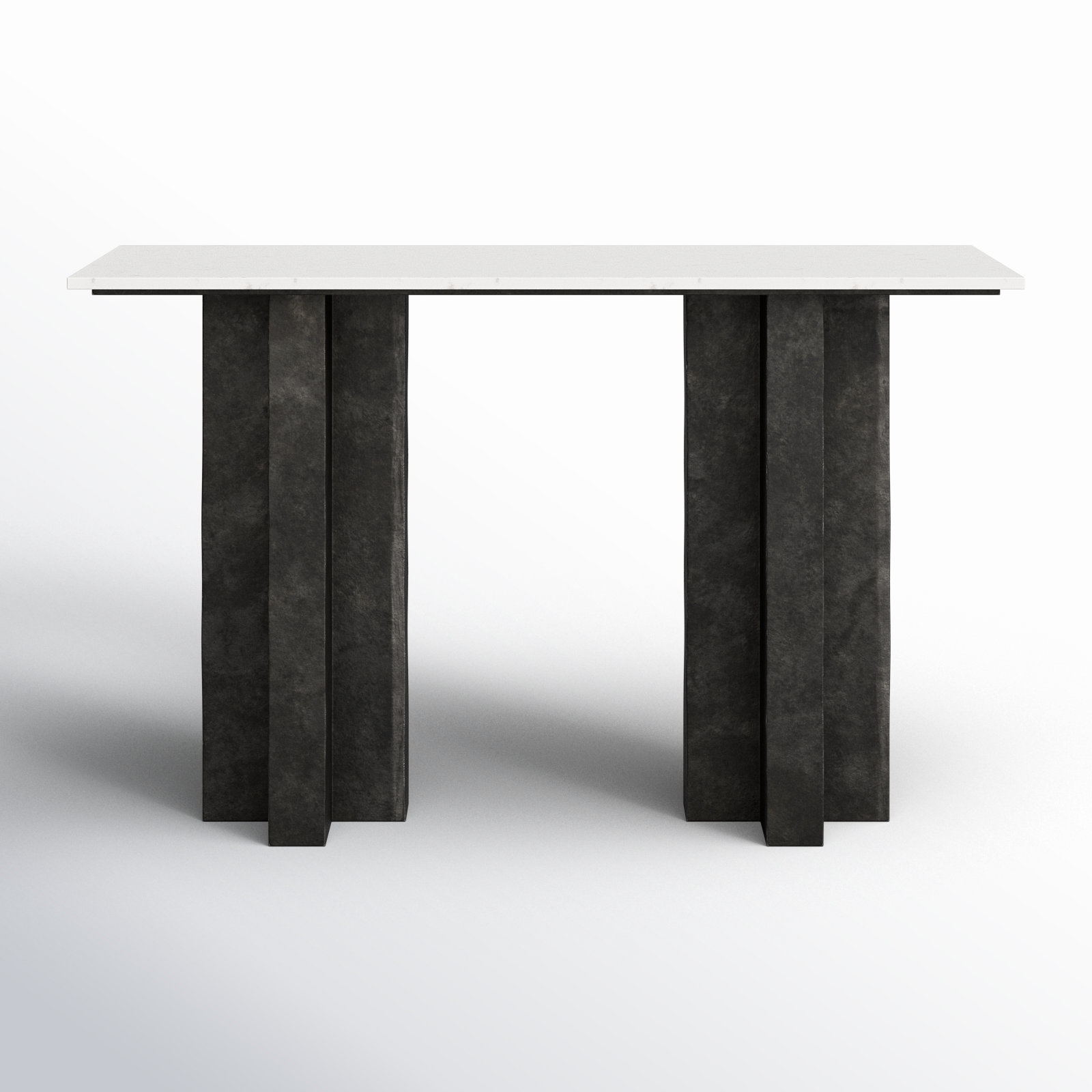 51'' Console Table, White/Neutral