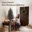 90cm / 3ft Tabletop Pre-lit Mini Christmas Tree with 8-Modes LED Lights, Pine Cones, Berries & Snow Flocked