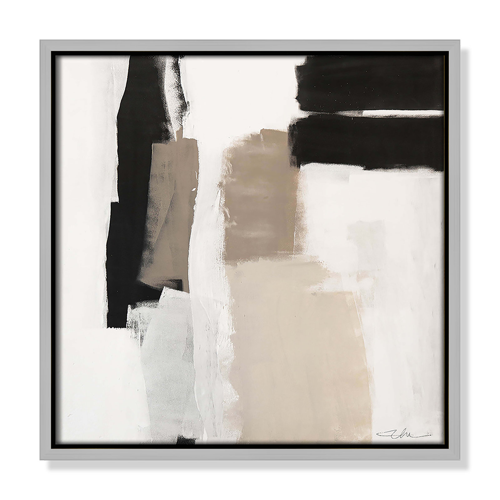 Earth Scapes II-A Print by Casa Fine Arts, Silver Floater Framed, 13.5" H x 13.5" W x 2" D