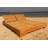 Teak Double Reclining Teak Chaise Lounge with Cushion-946479529