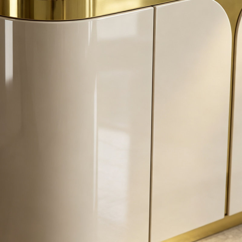 Modern Luxury Elliptical Classification Sideboard, Gold