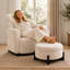 Pouf rond de 75 cm avec rangement, beige